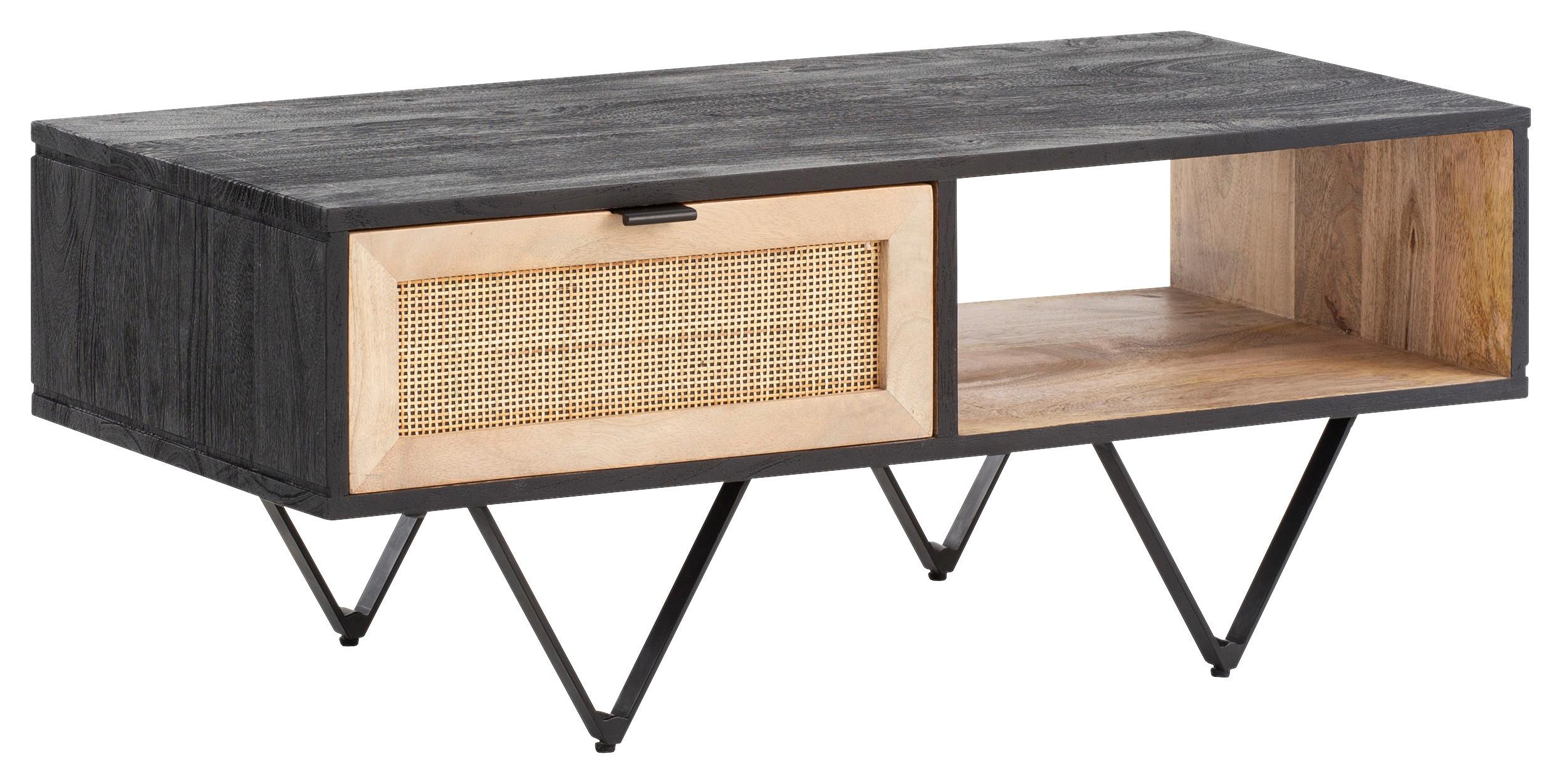 KONFERENČNÍ STOLEK WL6.796 - černá/hnědá, Lifestyle, kov/dřevo (90/37/45cm) - MID.YOU