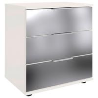 Nachkästchen Weiß H: 58 cm Saigon - Klar/Schwarz, MODERN, Glas/Holzwerkstoff (52/58/38cm) - MID.YOU