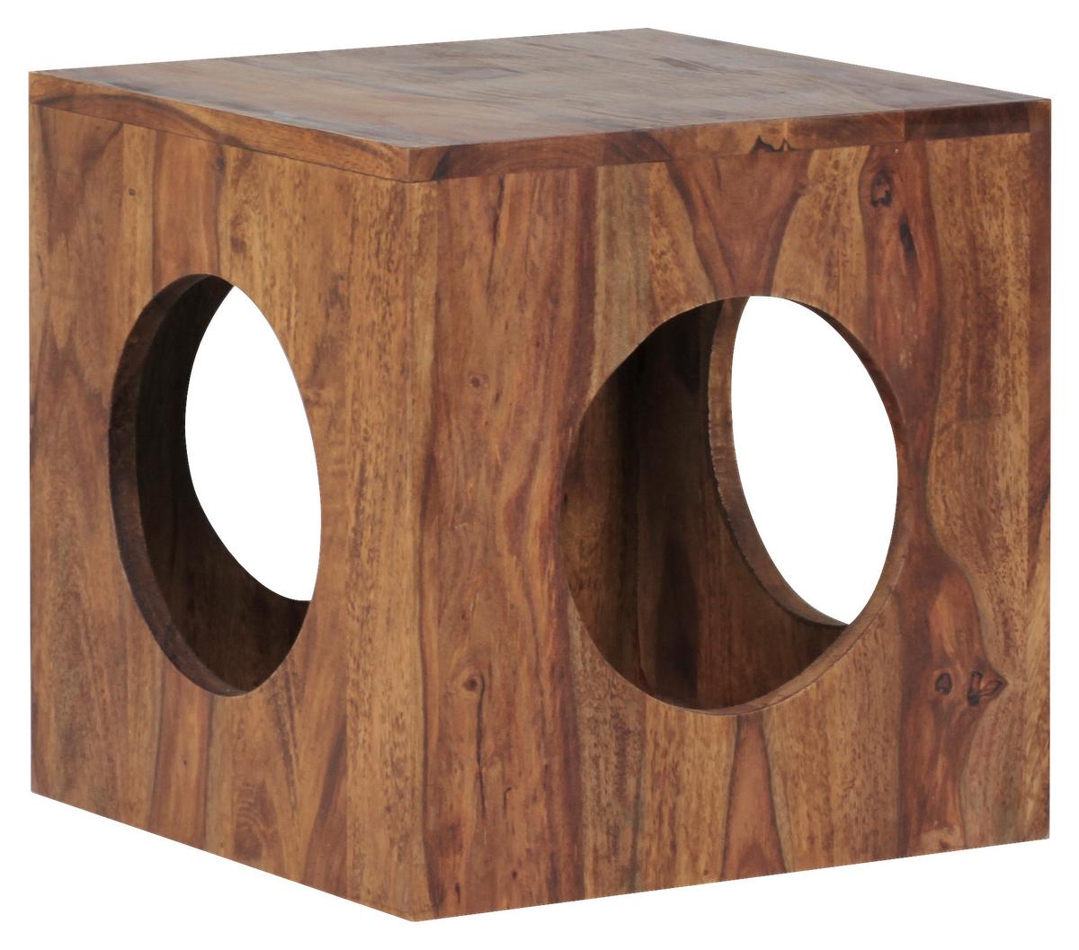 Beistelltisch Aus Echtholz Mumbai, Sheesham - Sheeshamfarben, Design, Holz (35/35/35cm) - MID.YOU