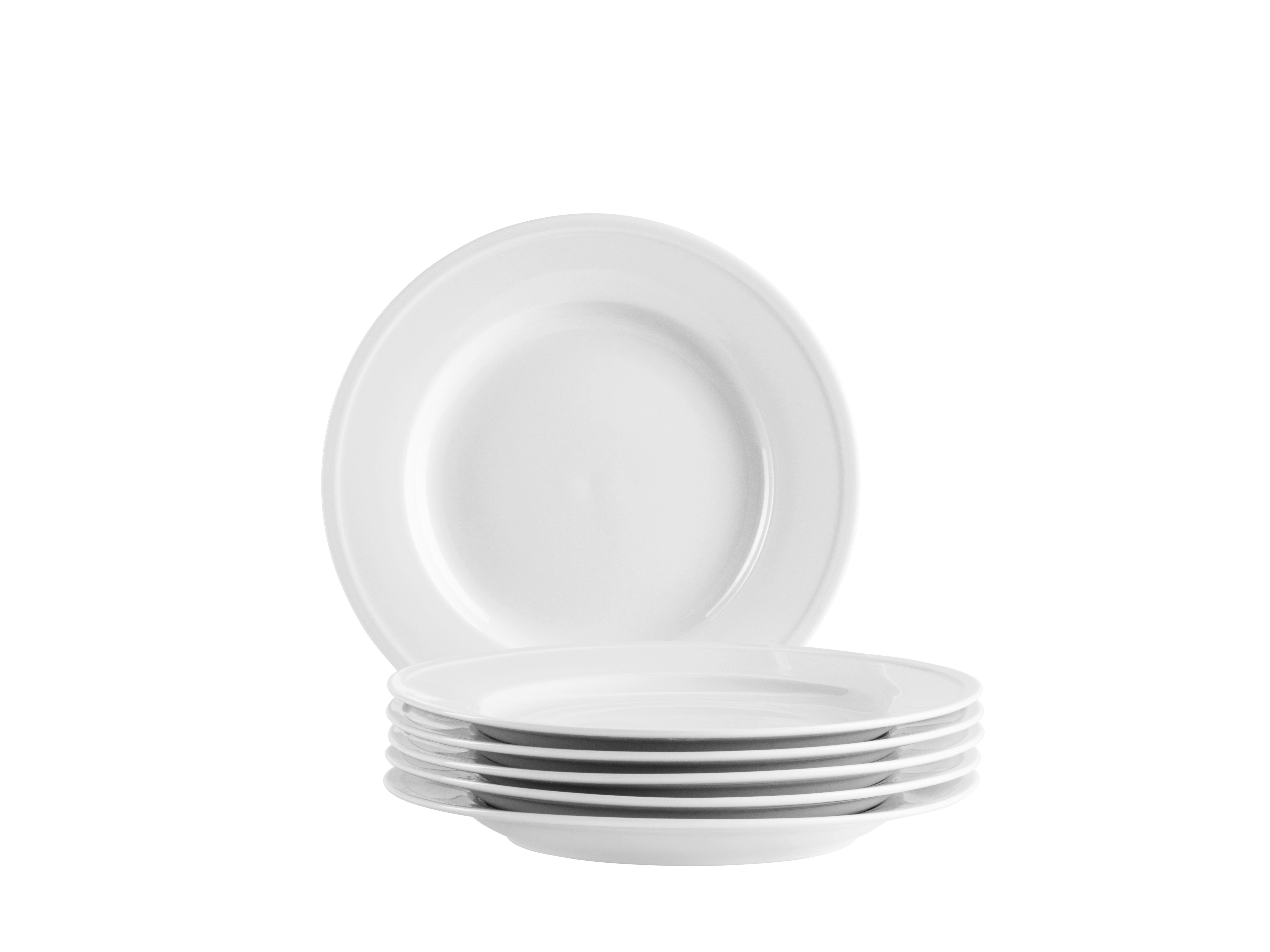 Desserttellerset Arlona Weiß 6-teilig - Weiß, Basics, Keramik - Mäser