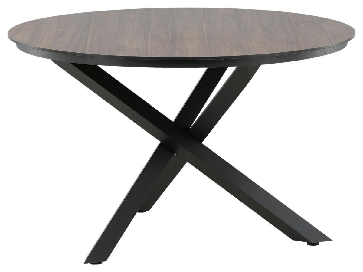 Gartentisch Llama - Schwarz/Braun, KONVENTIONELL, Kunststoff/Metall (120/120/75cm) - Gardenson