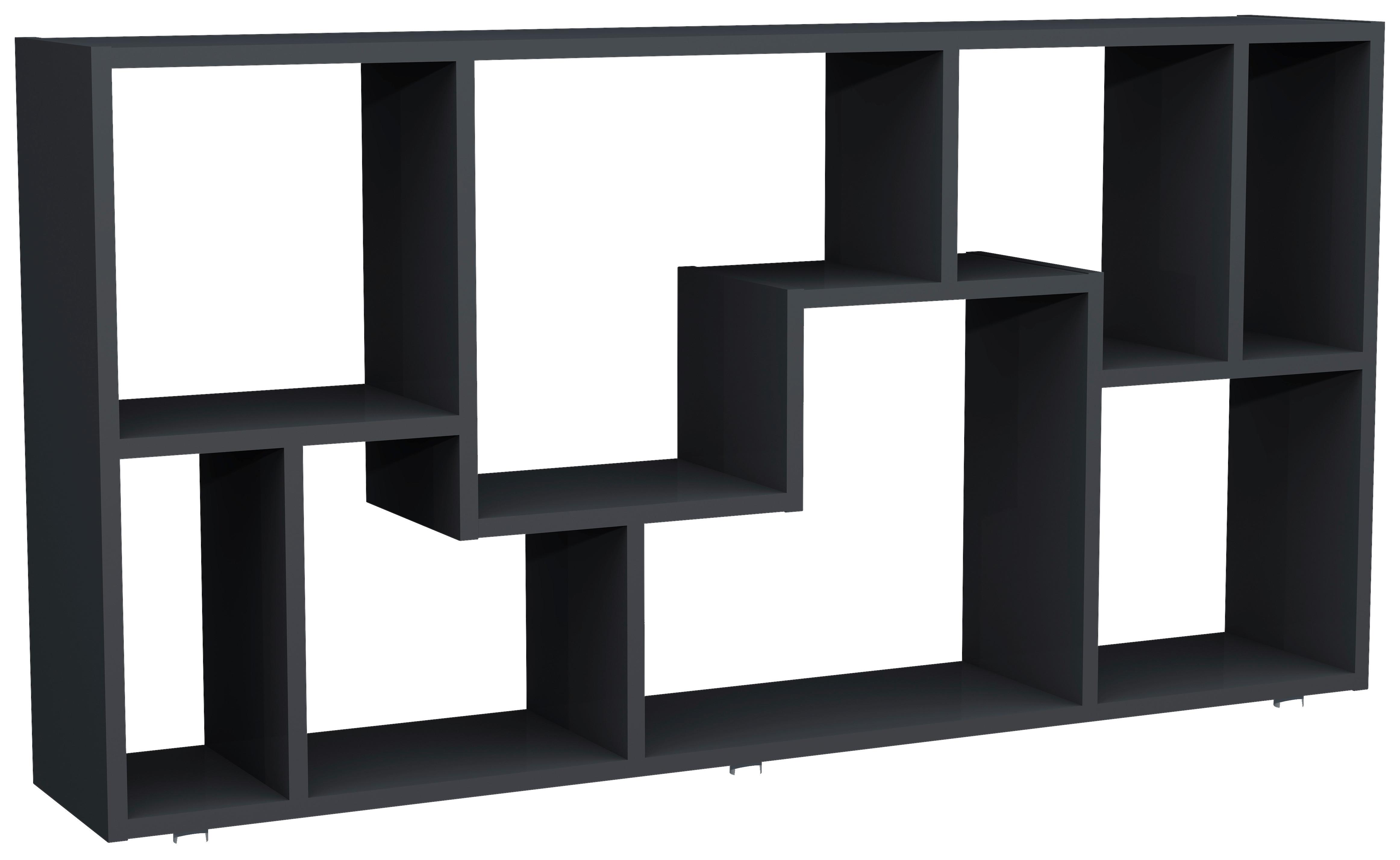 Regal Lanisa Anthrazit B: 116 cm - Anthrazit/Silberfarben, Design, Holzwerkstoff (116/58/20cm) - MID.YOU