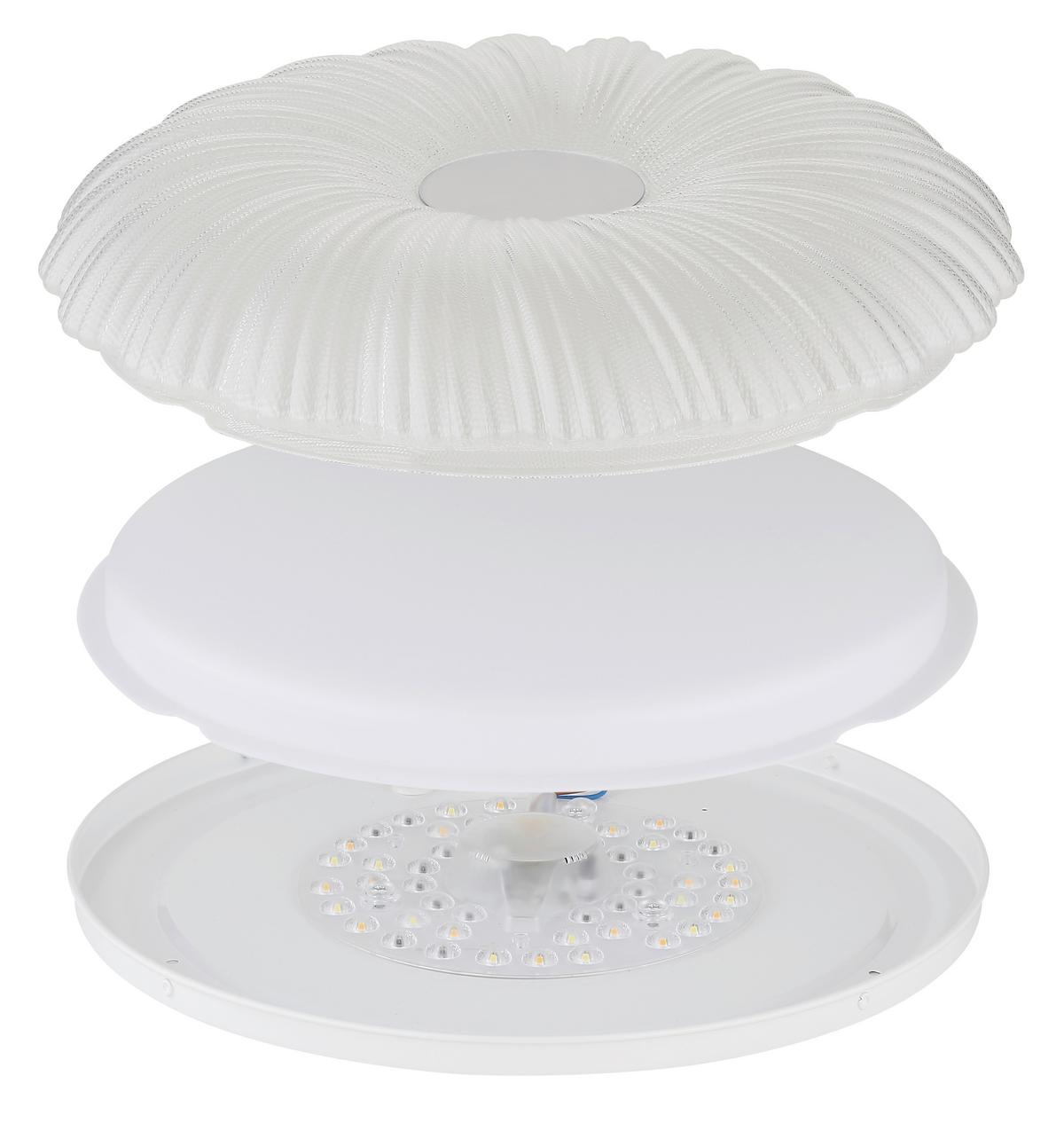 LED-Deckenleuchte Memory-Funktion - Opal/Weiß, KONVENTIONELL, Kunststoff/Metall (38/7cm) - Globo