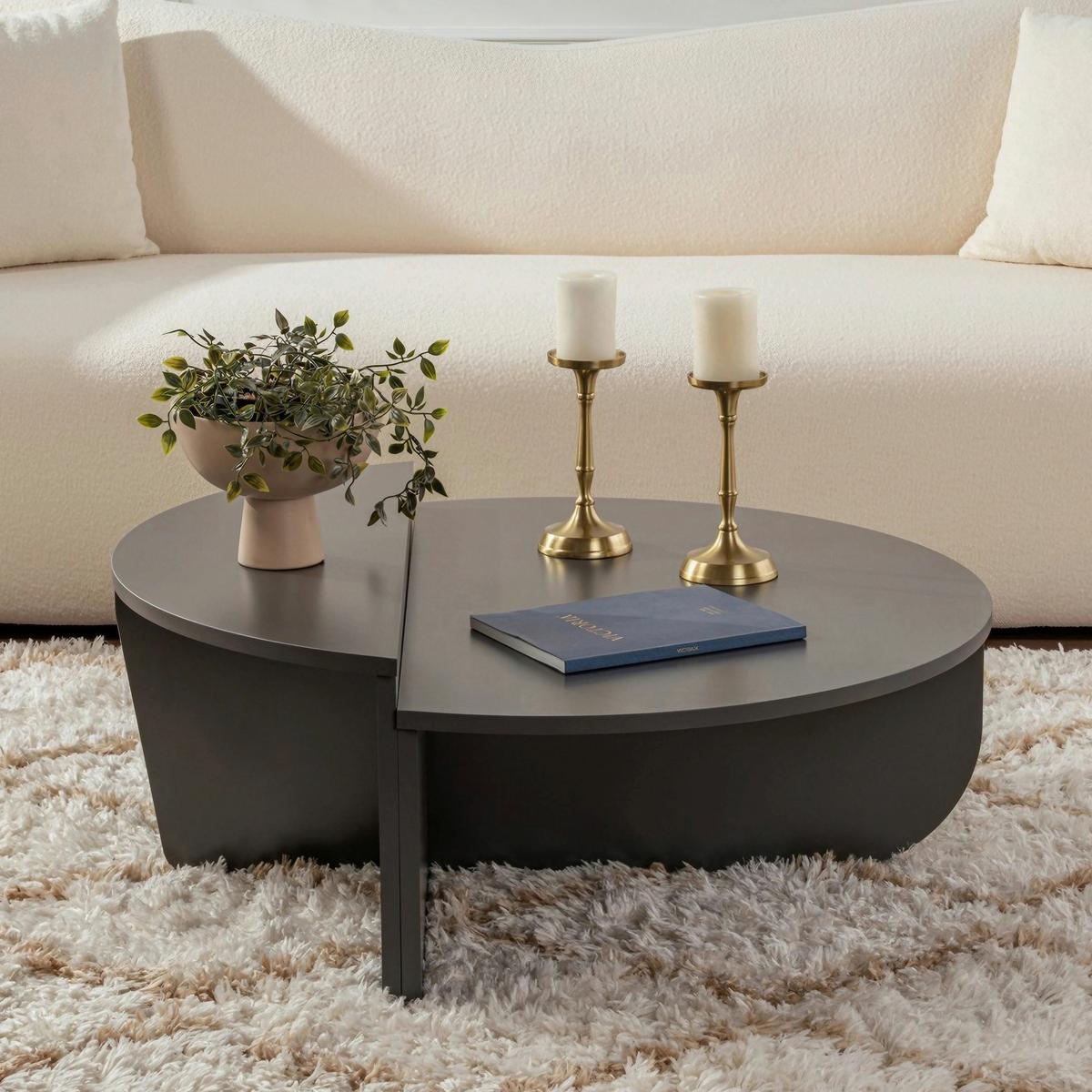 Couchtisch Orion Anthrazit L: 90cm - Anthrazit, Design, Holzwerkstoff (90/60/30cm) - MID.YOU
