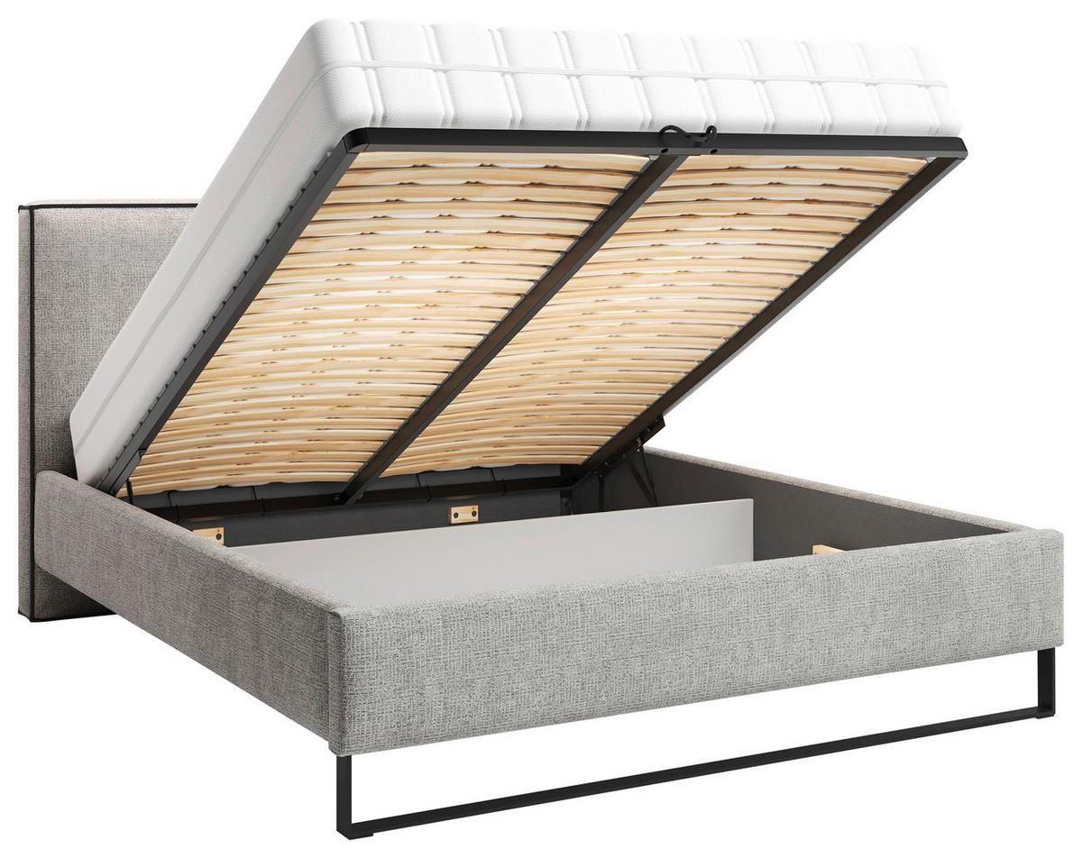 Polsterbett Winter Beige Lf: 180x200 Cm - Beige/Schwarz, MODERN, Holz/Holzwerkstoff (180/200cm) - MID.YOU