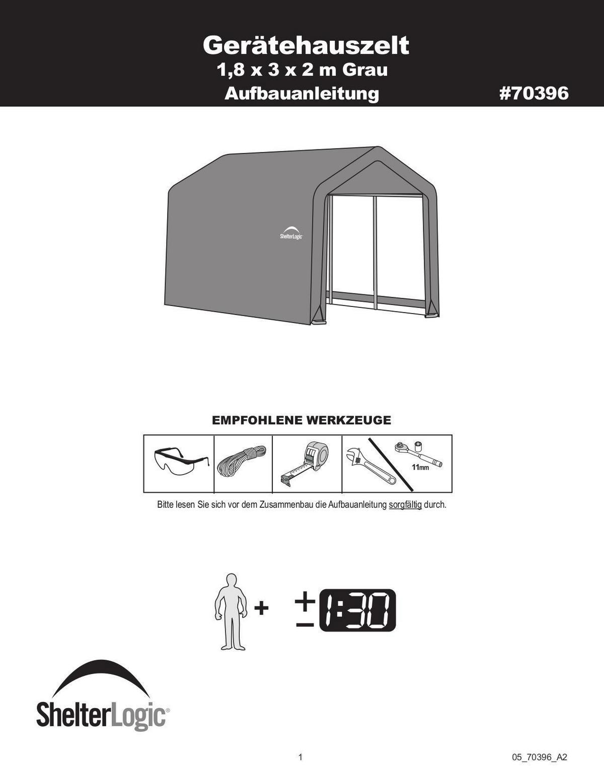 Gerätehaus 180x200x300 cm - Grau, Basics, Kunststoff (180/200/300cm)
