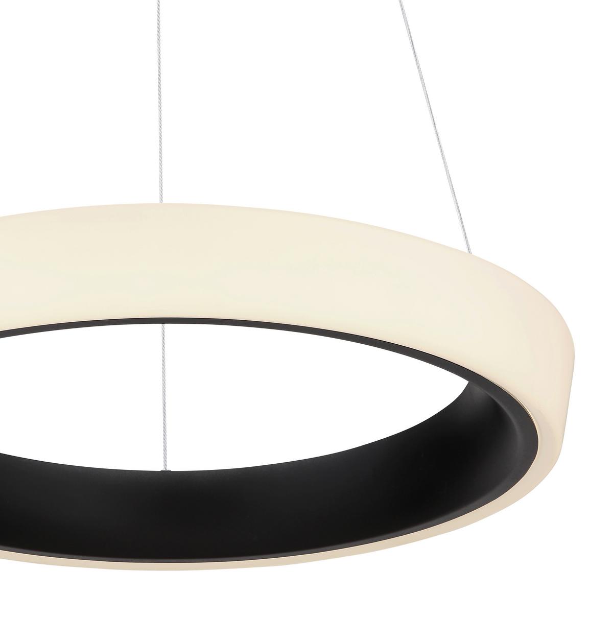 LED-Hängeleuchte 48272h-36b - Opal/Schwarz, Design, Kunststoff/Metall (49,5/120cm) - Globo