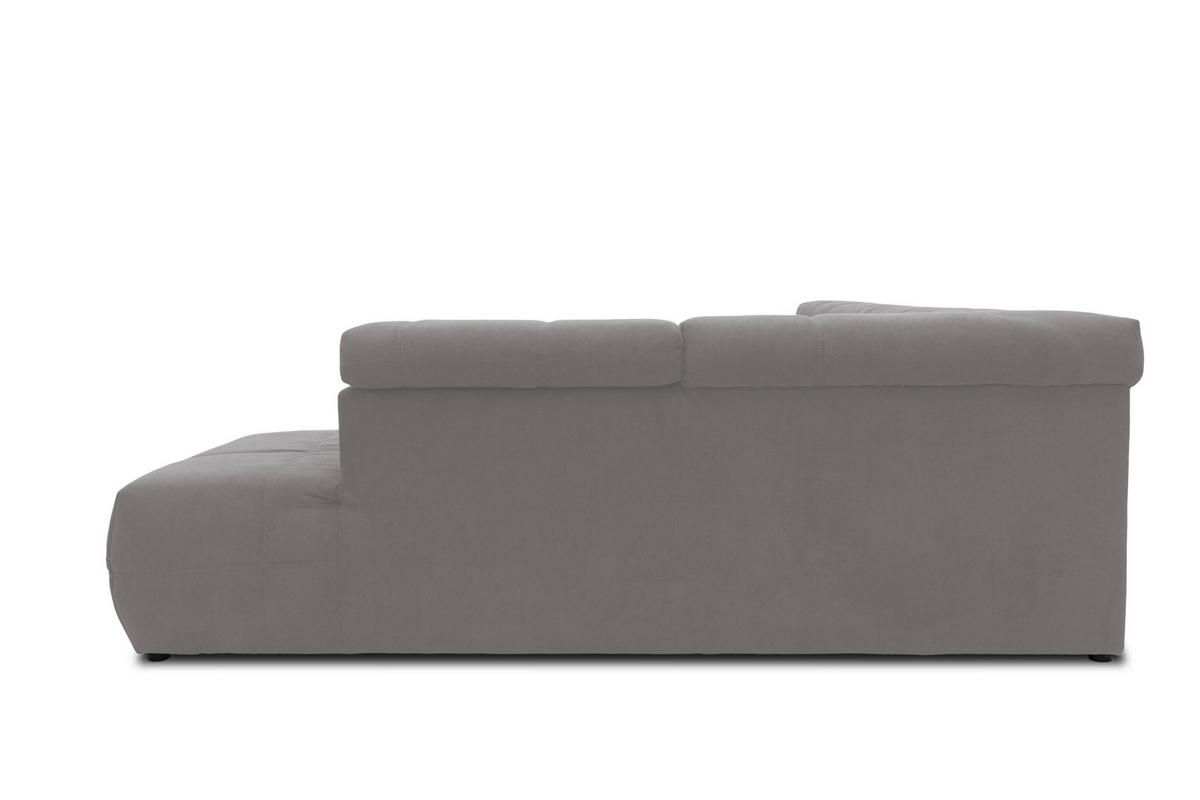 Wohnlandschaft Brandon Kopfteilverstellung Silber - Silberfarben/Schwarz, Design, Textil (175/359/228cm) - MID.YOU