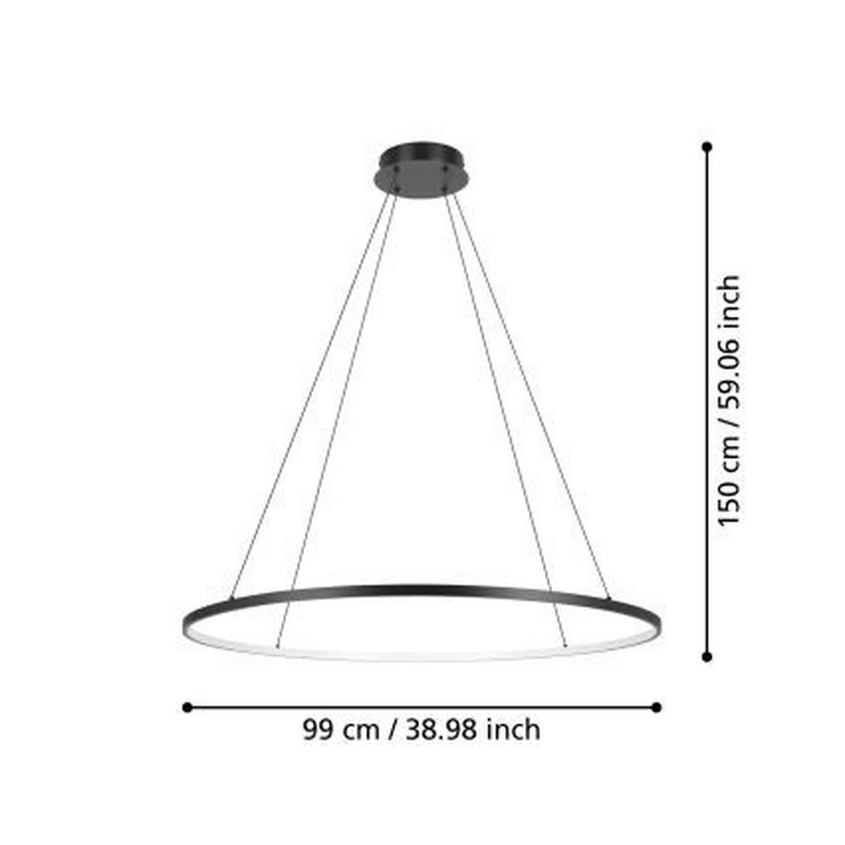 ZÁVESNÉ LED SVIETIDLO PARRUTA - čierna/biela, Design, kov/plast (99/150cm)