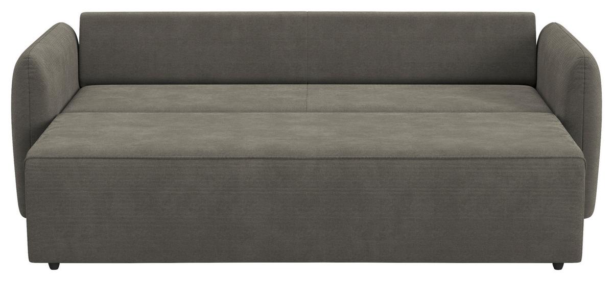 Megasofa mit Bettfunktion Flow Cord anthrazit, B: 222cm - Anthrazit/Schwarz, Trend, Textil (222/89/102cm) - MID.YOU