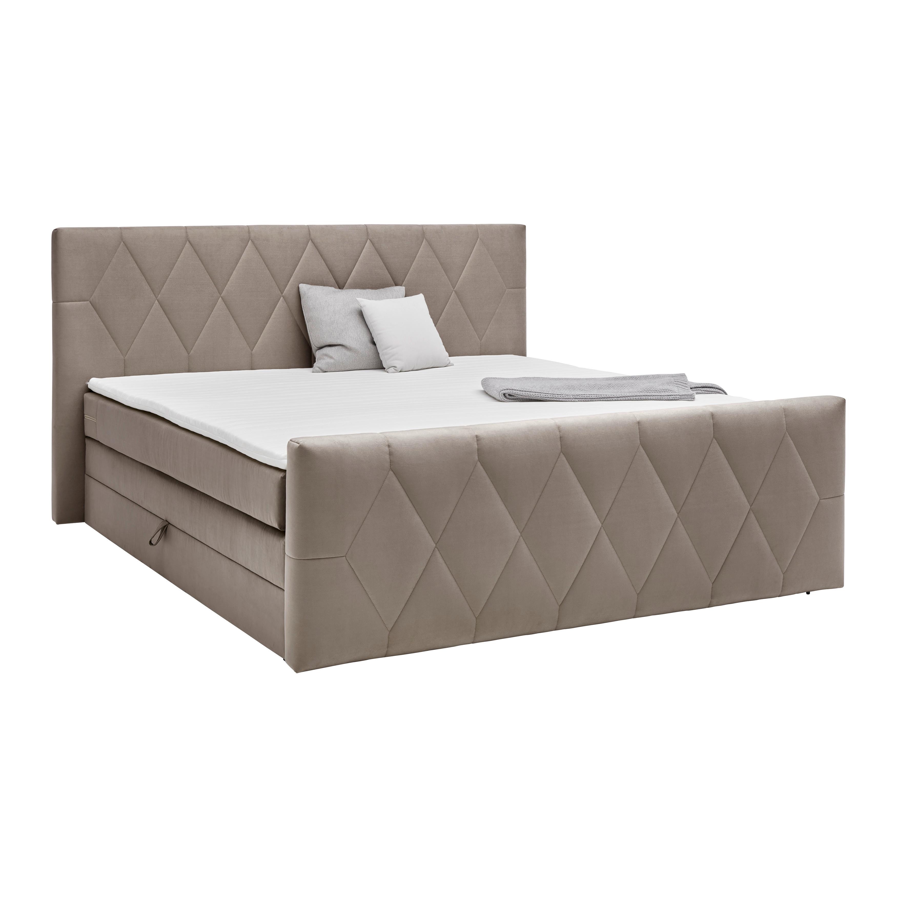 Boxspring Ágy Josie B 180/200cm - bézs, Konventionell, műanyag/faalapú anyag (180/200cm) - Based