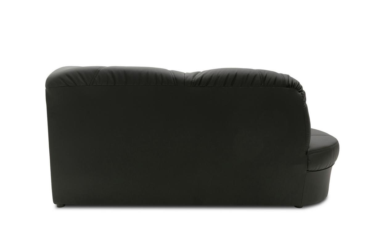 Ecksofa mit Bettfunktion Papenburg Schwarz Lederlook - Schwarz, KONVENTIONELL, Textil (180/243cm) - MID.YOU