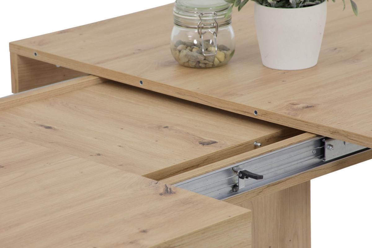 Tischgruppe Agnes I G - Eiche Artisan/Grau, MODERN, Holzwerkstoff/Textil (140 - 220/76/90cm) - MID.YOU