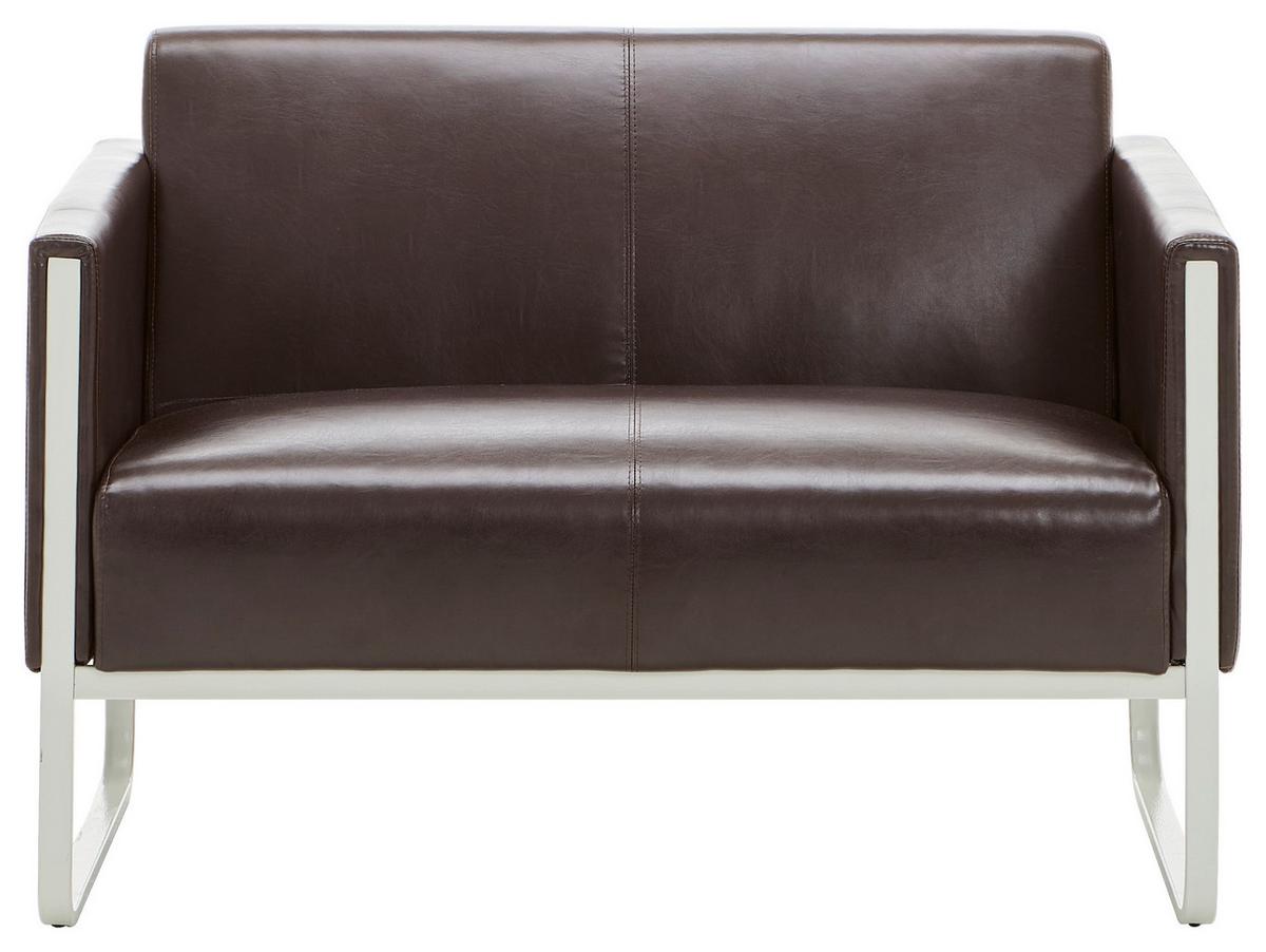 2-Sitzer-Sofa Aruba Dunkelbraun Lederlook B: 111cm - Dunkelbraun/Grau, MODERN, Textil (111/78/71cm) - MID.YOU