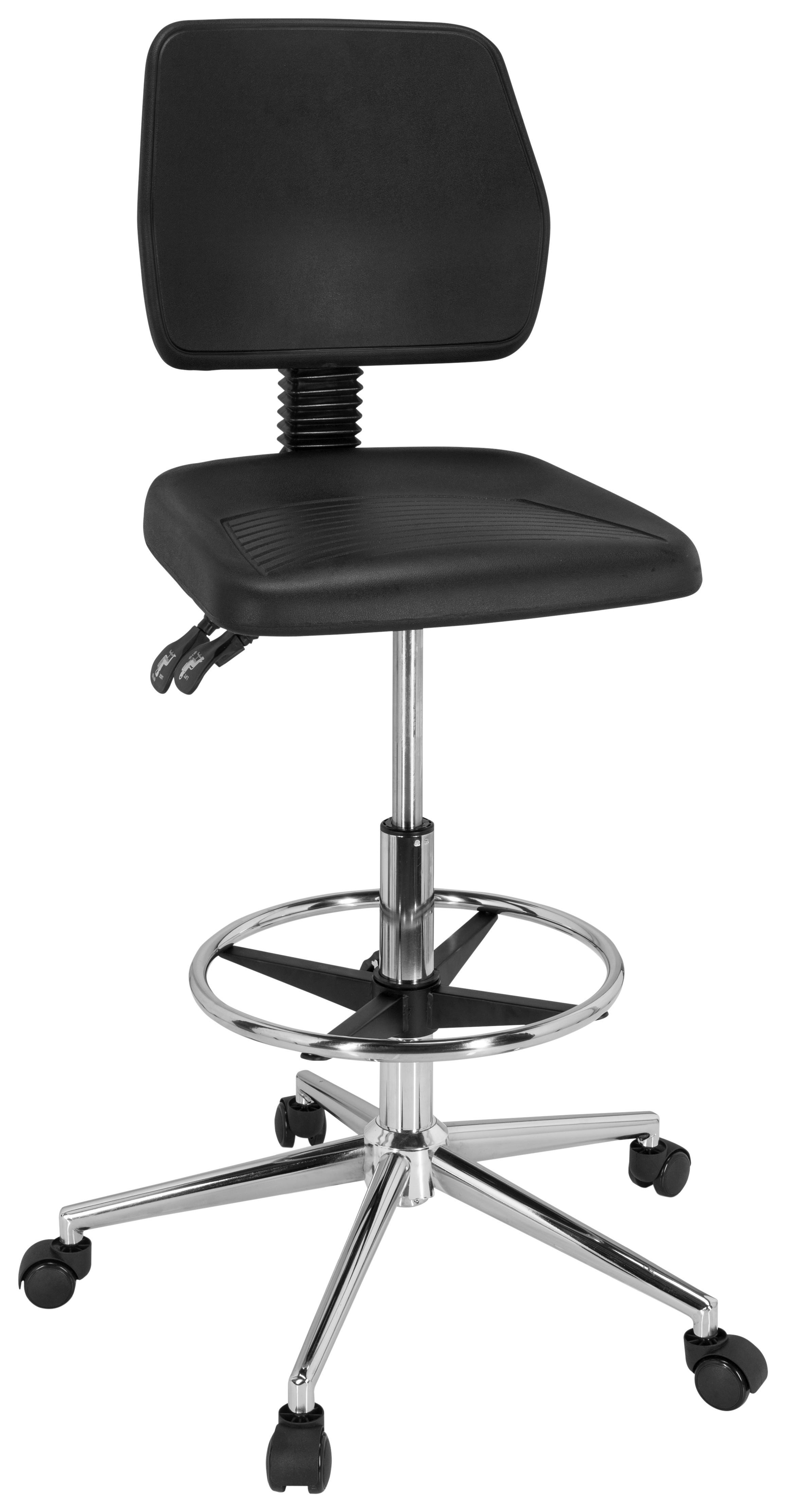 Bürohocker Top Work 11 I Schwarz Bis 100 Kg - Schwarz, Basics, Kunststoff/Metall (71/95/64cm) - MID.YOU