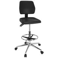 Bürohocker Top Work 11 I Schwarz Bis 100 Kg - Schwarz, Basics, Kunststoff/Metall (71/95/64cm) - MID.YOU