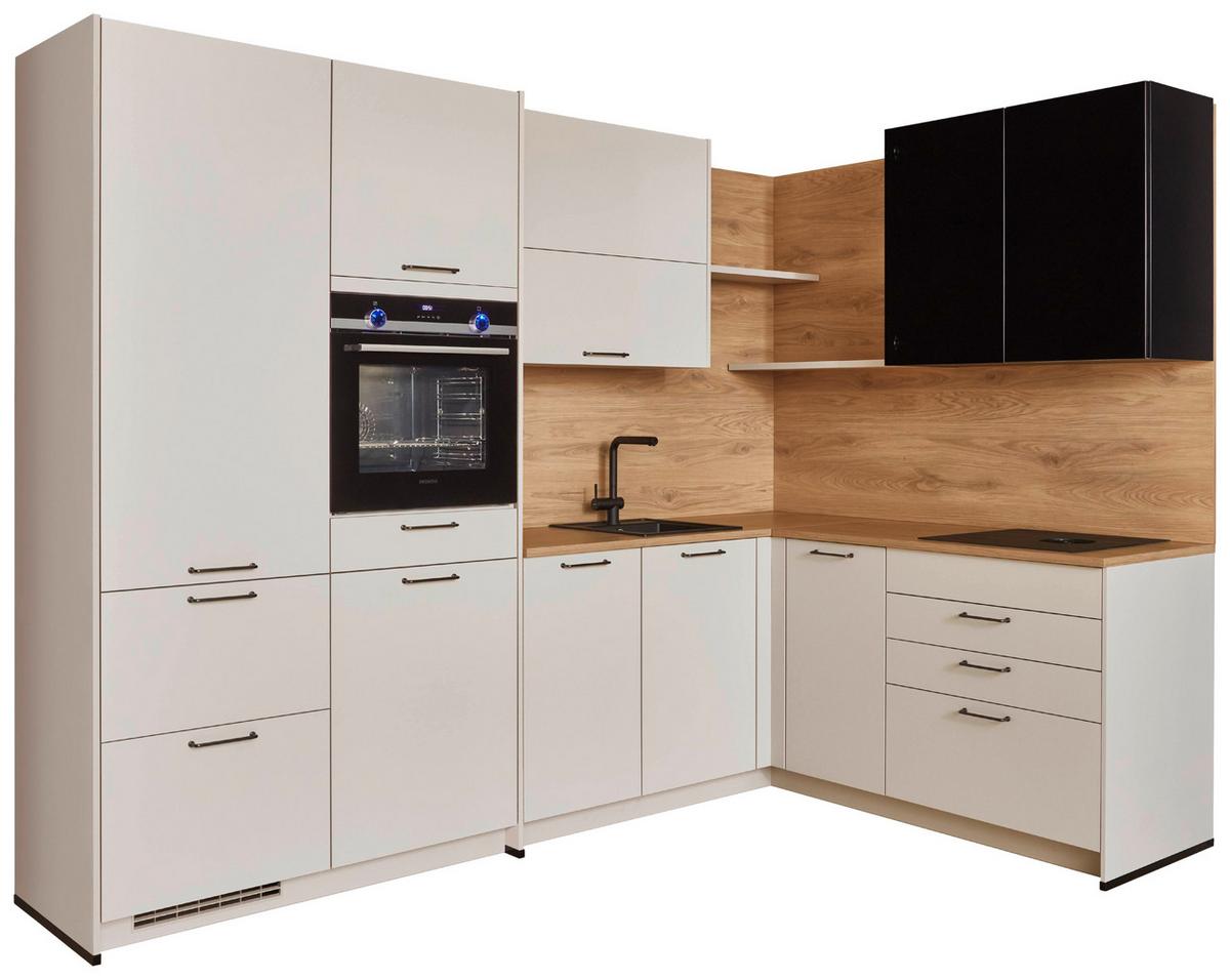 Eckküche Lucca - Sandfarben/Eichefarben, Trend, Holzwerkstoff (283,2/191,6cm) - Vertico