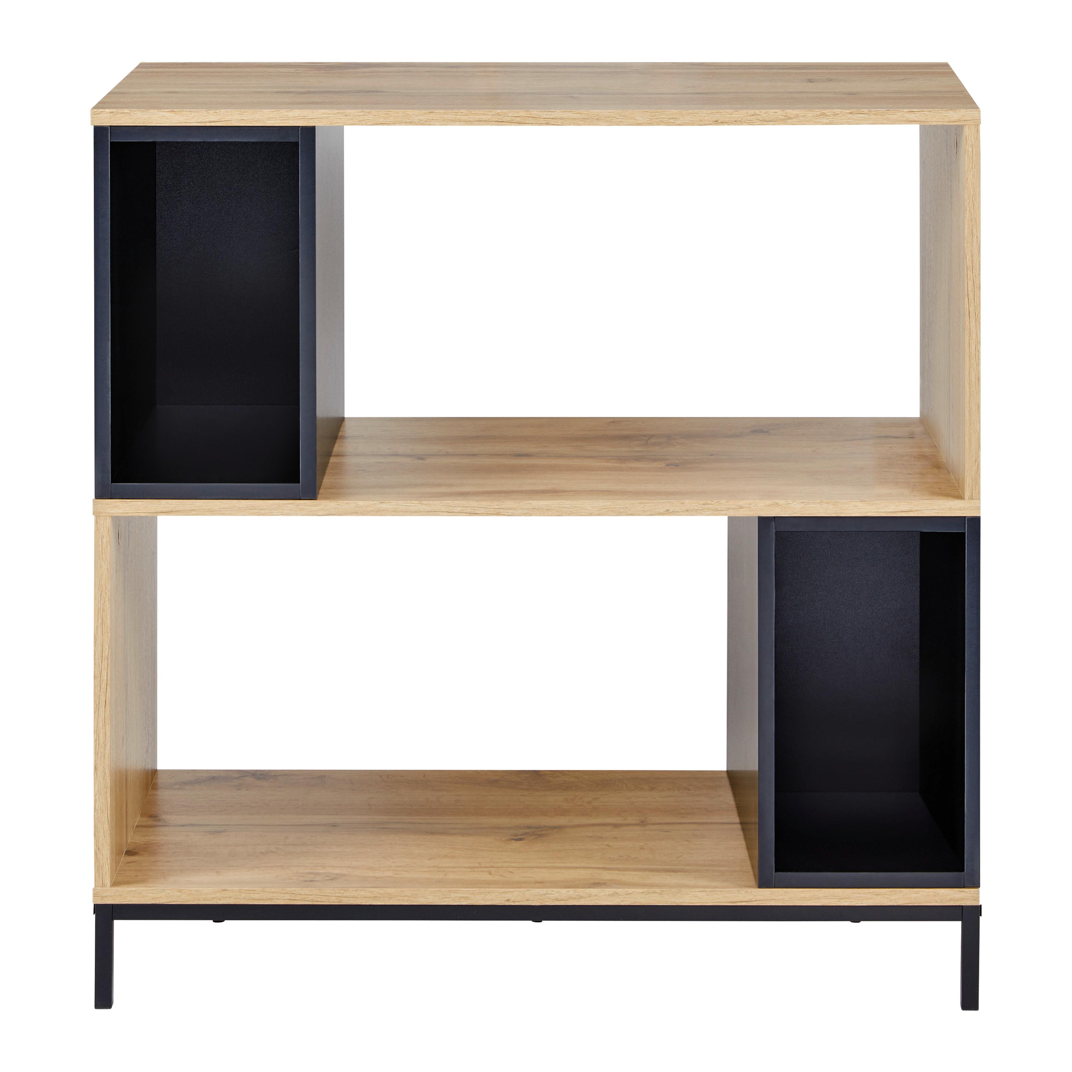 Regál Megy - farby dubu/čierna, Moderný, kov (80/84,6/40cm) - Bessagi Home