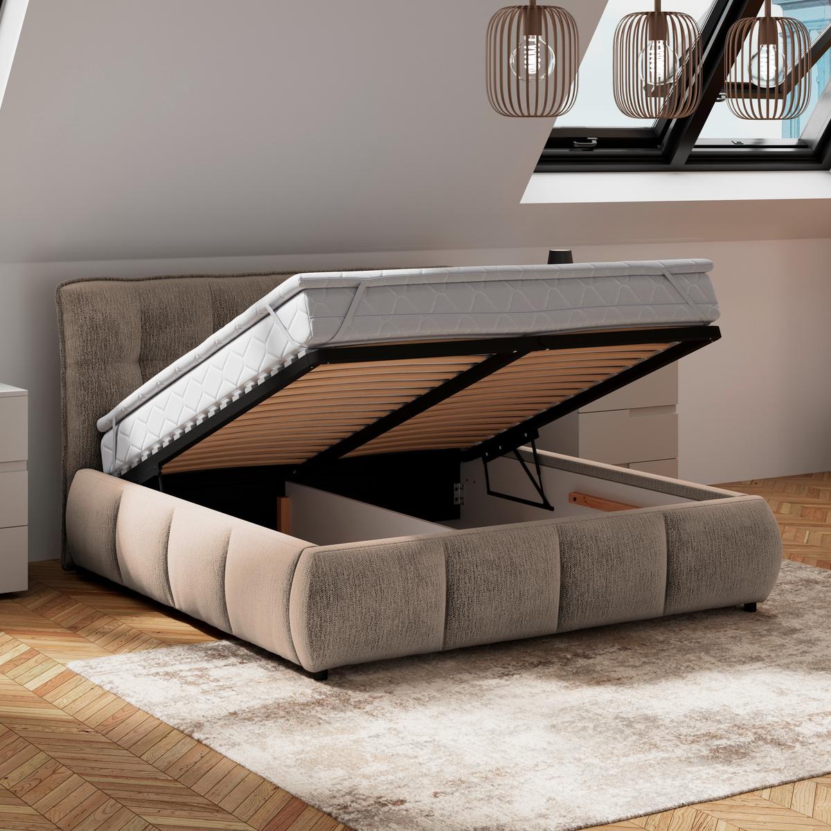 Polsterbett Limo Braun 140x200 Cm - Schwarz/Braun, KONVENTIONELL, Holz/Holzwerkstoff (140/200cm) - James Wood