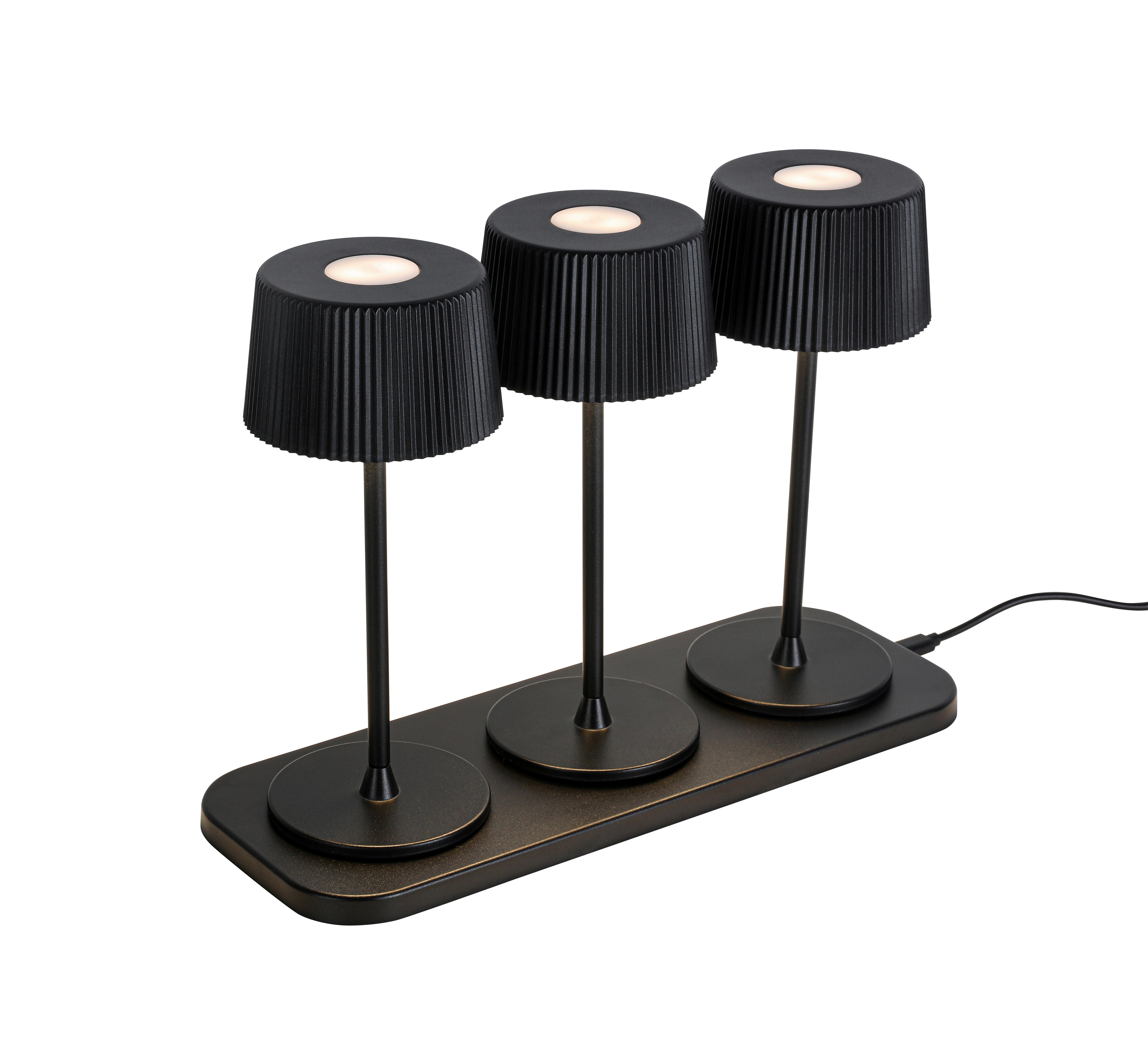 NABÍJATEĽNÁ STOLNÁ LAMPA THREMO - čierna/biela, Modern, kov/plast (30/21,1/11cm) - Mömax