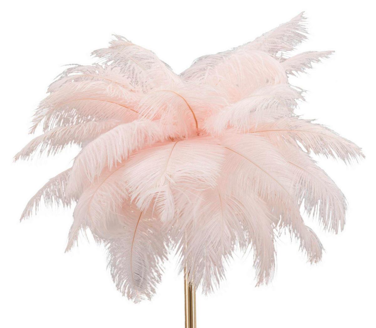 Tischleuchte Palm Pink Pink, Goldfarben B: 40 cm - Pink/Goldfarben, Basics, Kunststoff/Metall (40/55/40cm)