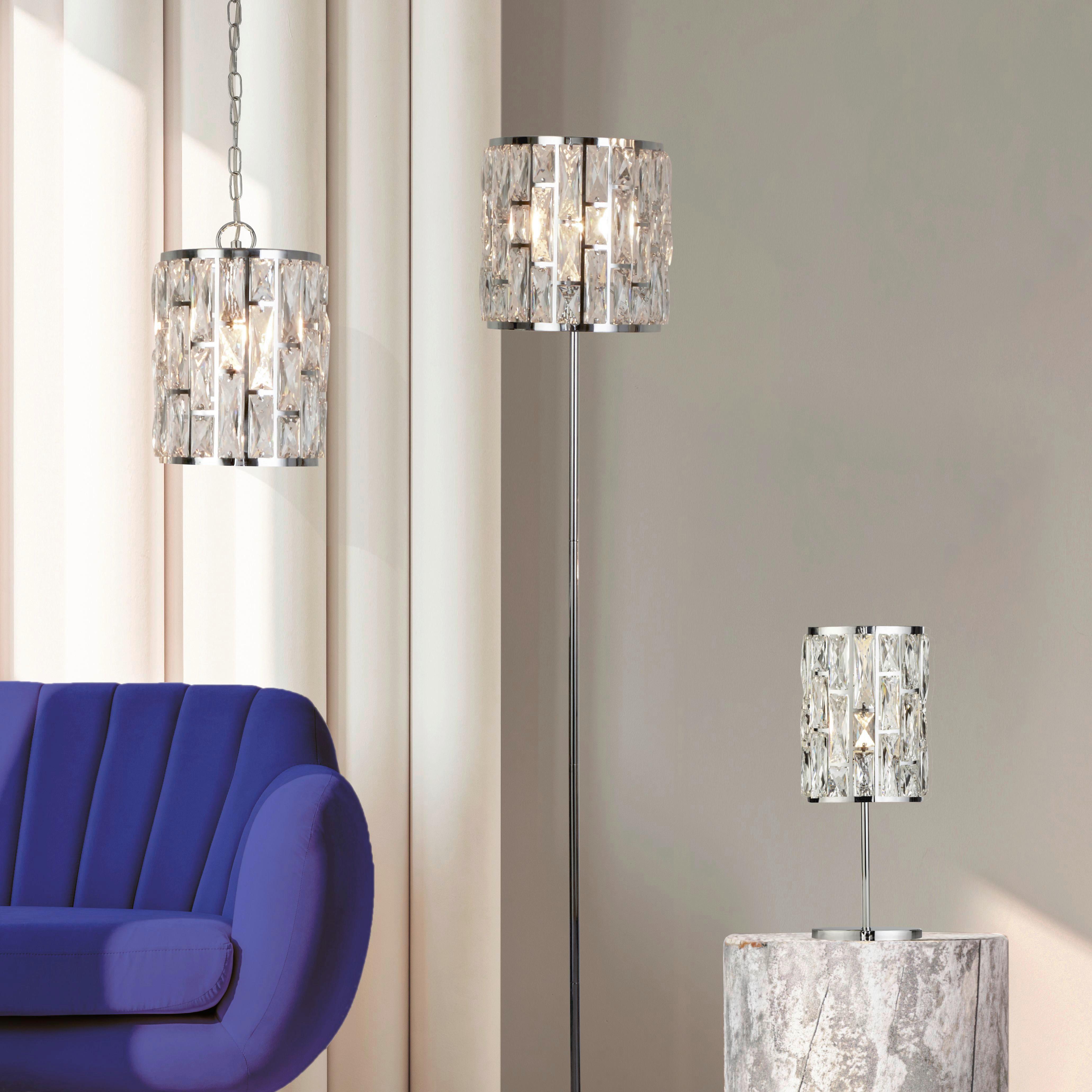 Stehleuchte Bijou Eu6589cc - Klar/Chromfarben, Design, Glas/Metall (26/155cm)