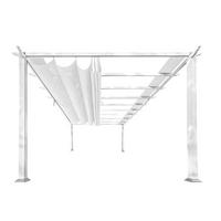 Pavillon Florenz 505x350cm Wetterfest - Weiß, Basics, Kunststoff/Metall (505/236/350cm)
