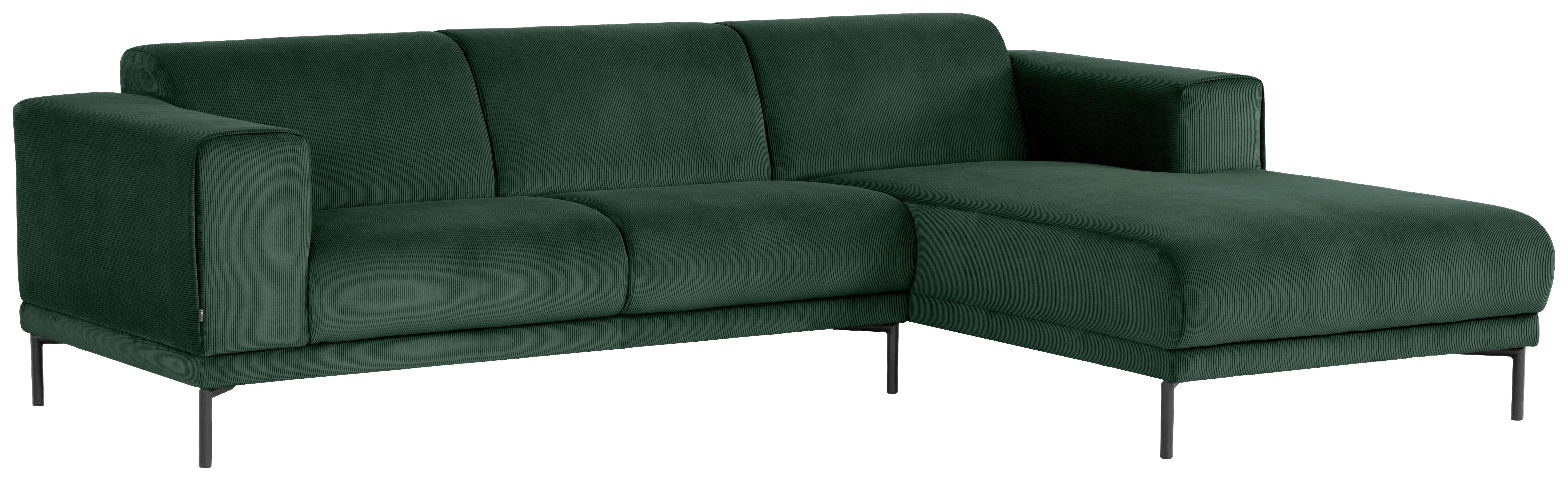 Ecksofa Erno Grün S: 262 cm - Schwarz/Grün, Design, Textil (262/183cm) - MID.YOU