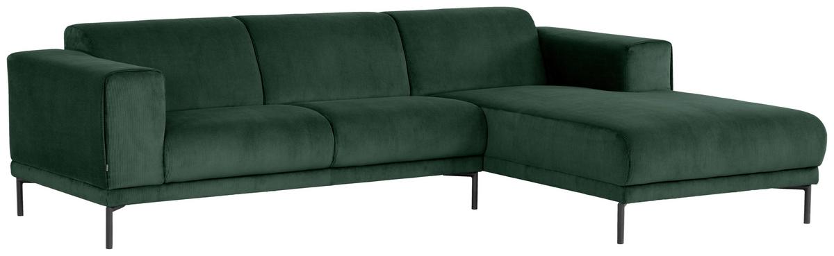 Ecksofa Erno Grün S: 262 cm - Schwarz/Grün, Design, Textil (262/183cm) - MID.YOU