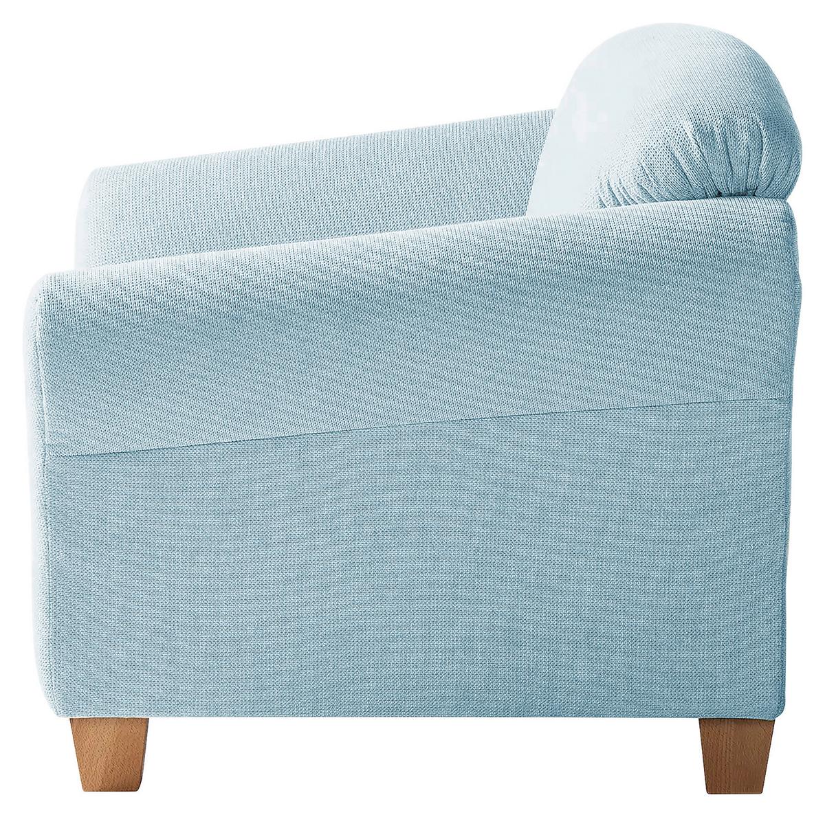 Sessel Gotland hellblau Rücken echt, 101x84x89 cm - Naturfarben/Hellblau, KONVENTIONELL, Textil (101/84/89cm) - Sit & More
