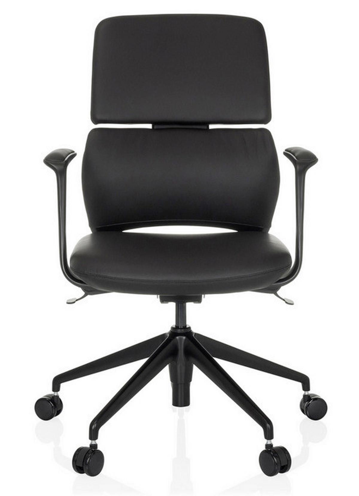 Drehstuhl Schwarz B: 62 cm - Schwarz, MODERN, Leder/Kunststoff (62/98-108/60cm) - MID.YOU