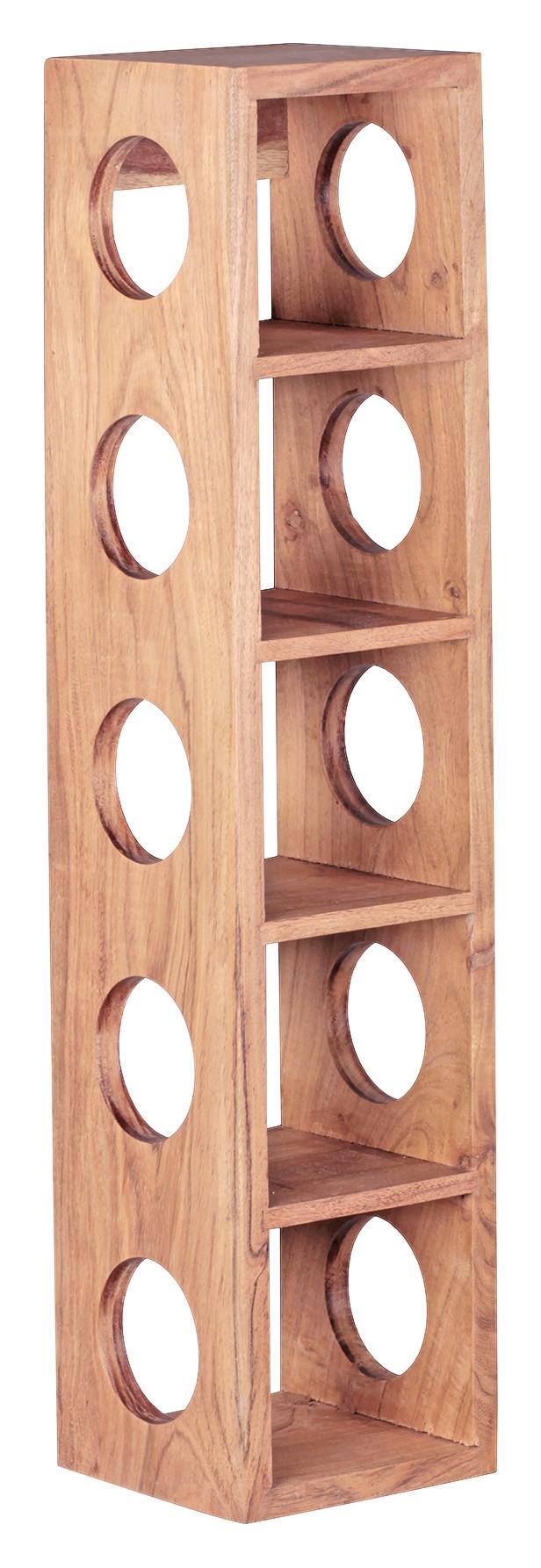 Weinregal Akazie Natur 5 Flaschen Bxh: 15x70 Cm - Akaziefarben, MODERN, Holz (15/70/15cm) - MID.YOU