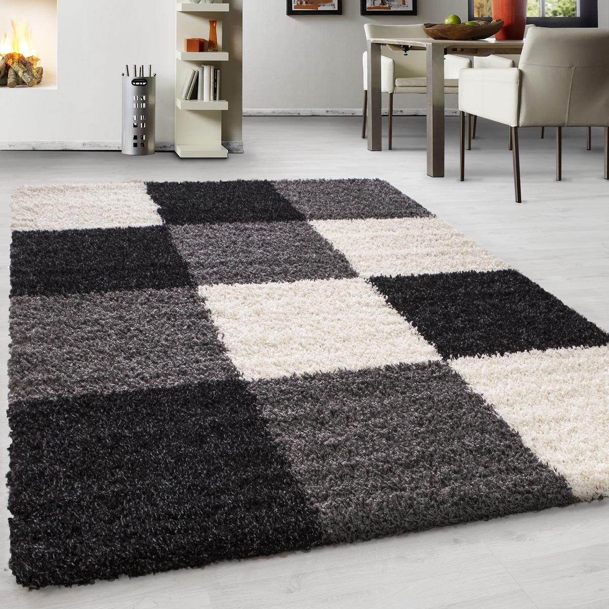 Hochflor Teppich Schwarz Life 60x110 cm - Schwarz, KONVENTIONELL, Textil (60/110cm) - Novel