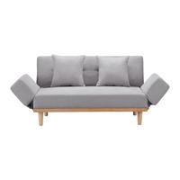 Rozkládací pohovka FELICIA, světle šedá - světle šedá/přírodní barvy, Moderní, dřevo/textil (169/71/79cm) - Bessagi Home