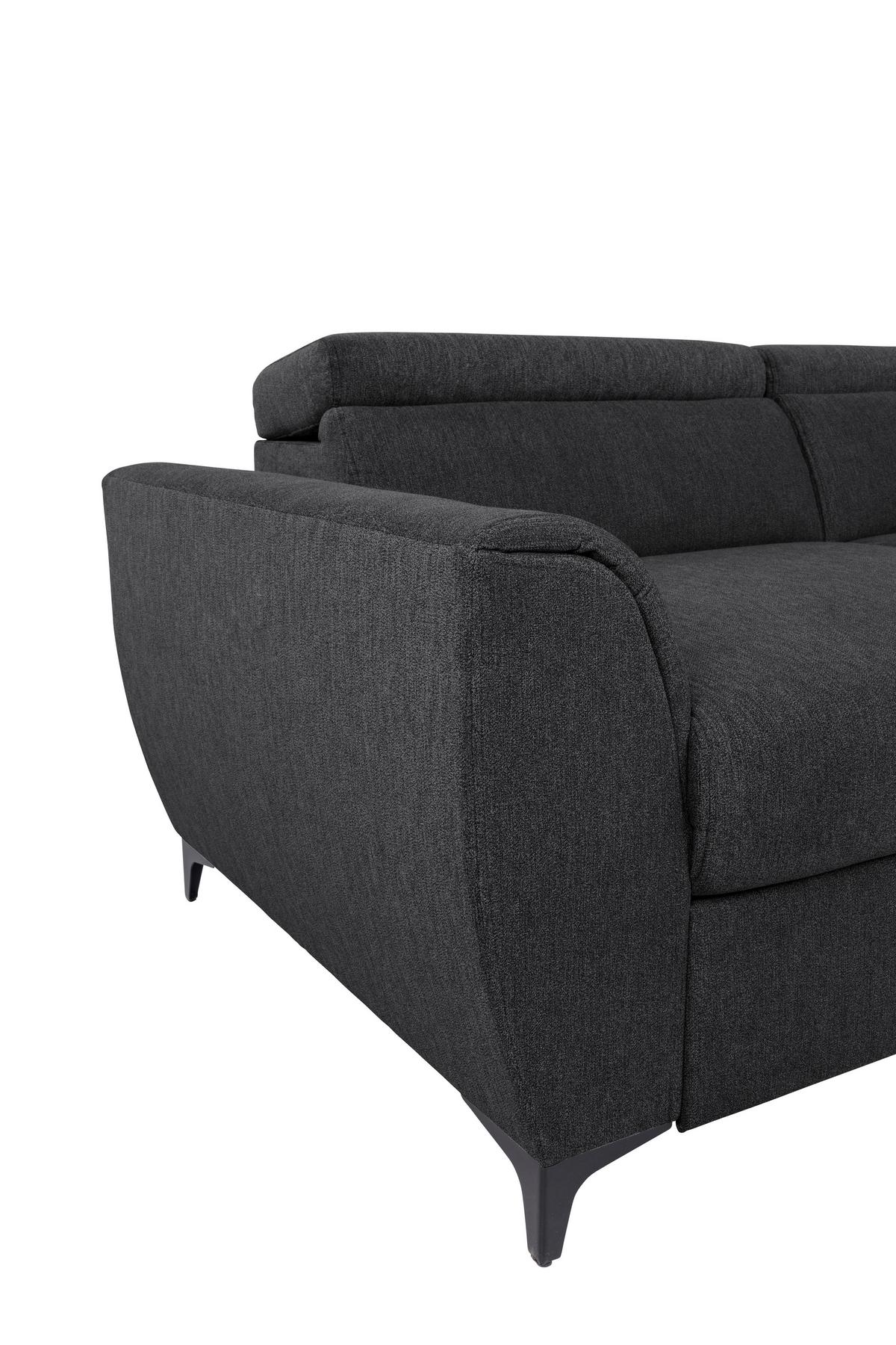 Ecksofa Lapis Schwarz S: 255/217 cm - Schwarz, KONVENTIONELL, Textil (255/217cm) - MID.YOU