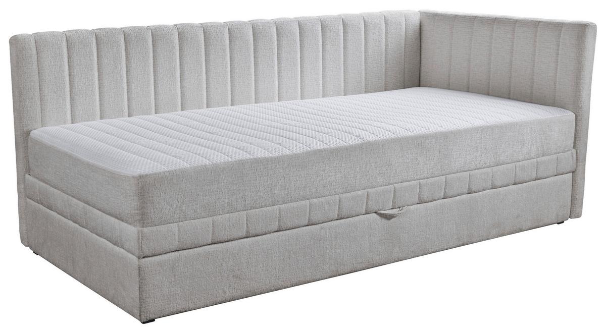 Schlafsofa Roma - Hellgrau/Schwarz, Design, Textil (212/83/99cm) - MID.YOU