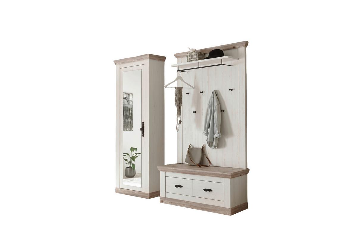Garderobe Florenz Pinienfarbe/Hellbraun 190cm - Hellbraun/Pinienfarben, Design, Holzwerkstoff (190/201/45cm) - MID.YOU