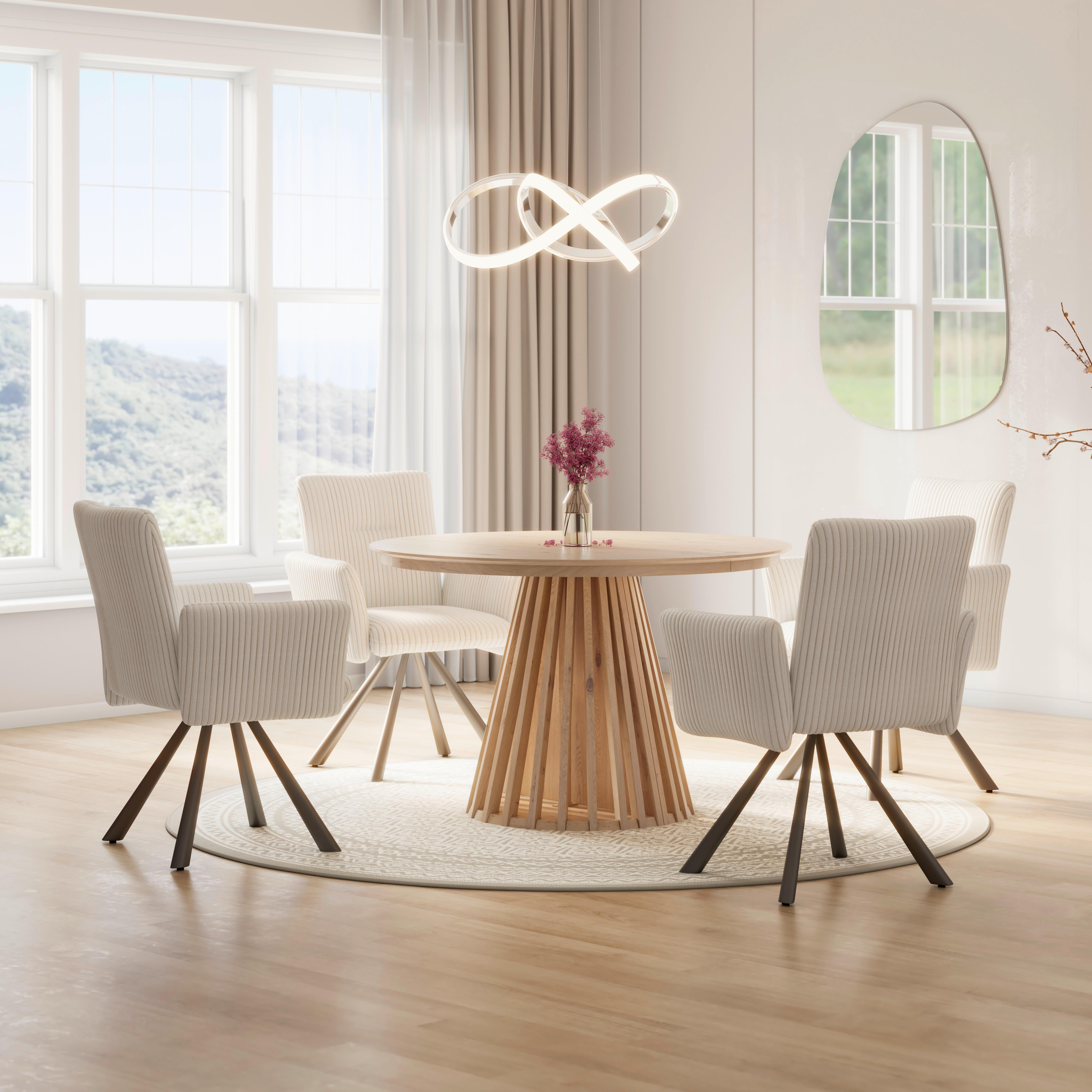 Rozťahovací stôl ENNIO 120 - farba duba, Modern, drevo/kompozitné drevo (120-160/76/120cm) - Bessagi Home