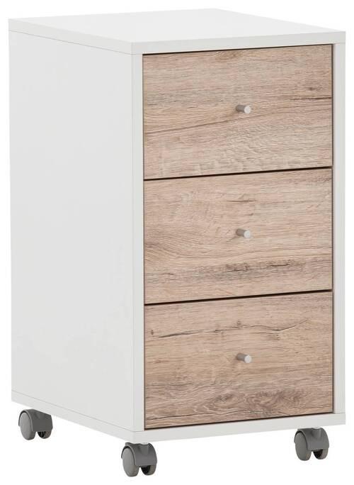 Rollcontainer 400 Rollcontainer - Wildeiche/Weiß, MODERN, Holzwerkstoff/Kunststoff (32,6/59,7/39,1cm) - MID.YOU