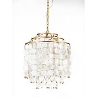 Pendelleuchte Goldfarben Perlmutt L: 45 cm - Perlmutt/Goldfarben, Basics, Naturmaterialien/Metall (45/45/110cm)