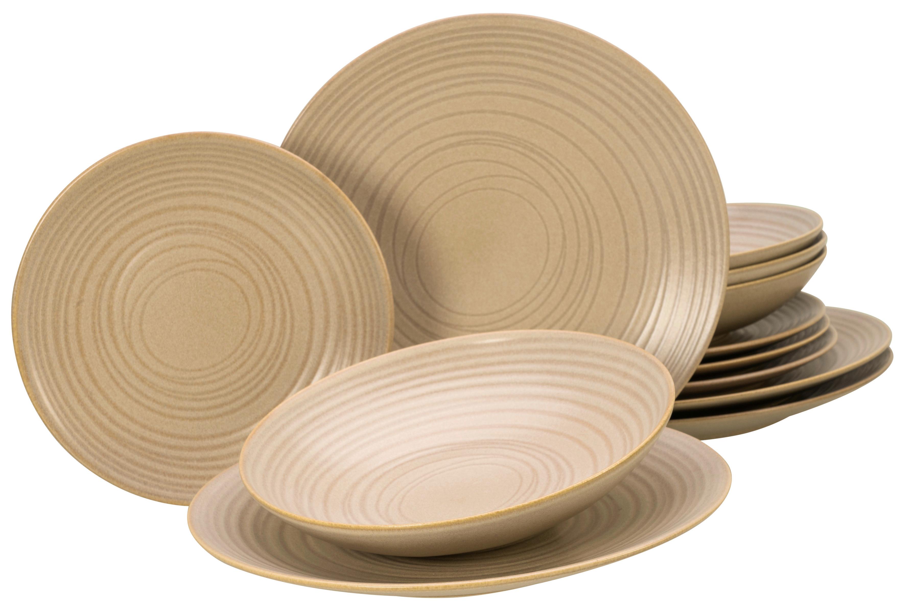 Kombinovaný servis 12- dielny, piesková - piesková, Basics, keramika - Creatable