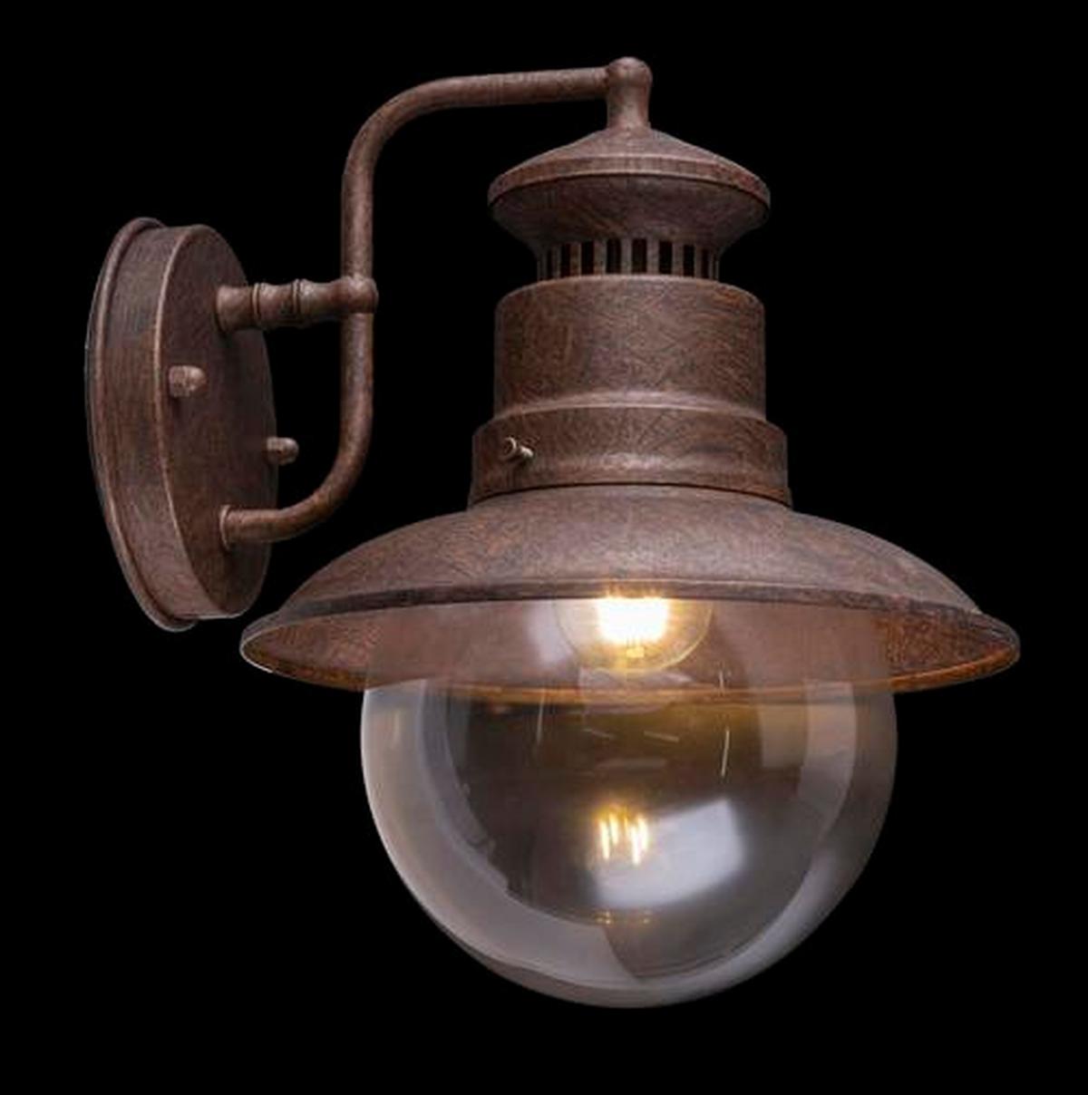 Außenleuchte 3272r 60 Watt Stahl/Glas, Wandmontage - Klar/Rostfarben, MODERN, Glas/Metall (21,5/24,7/27cm)