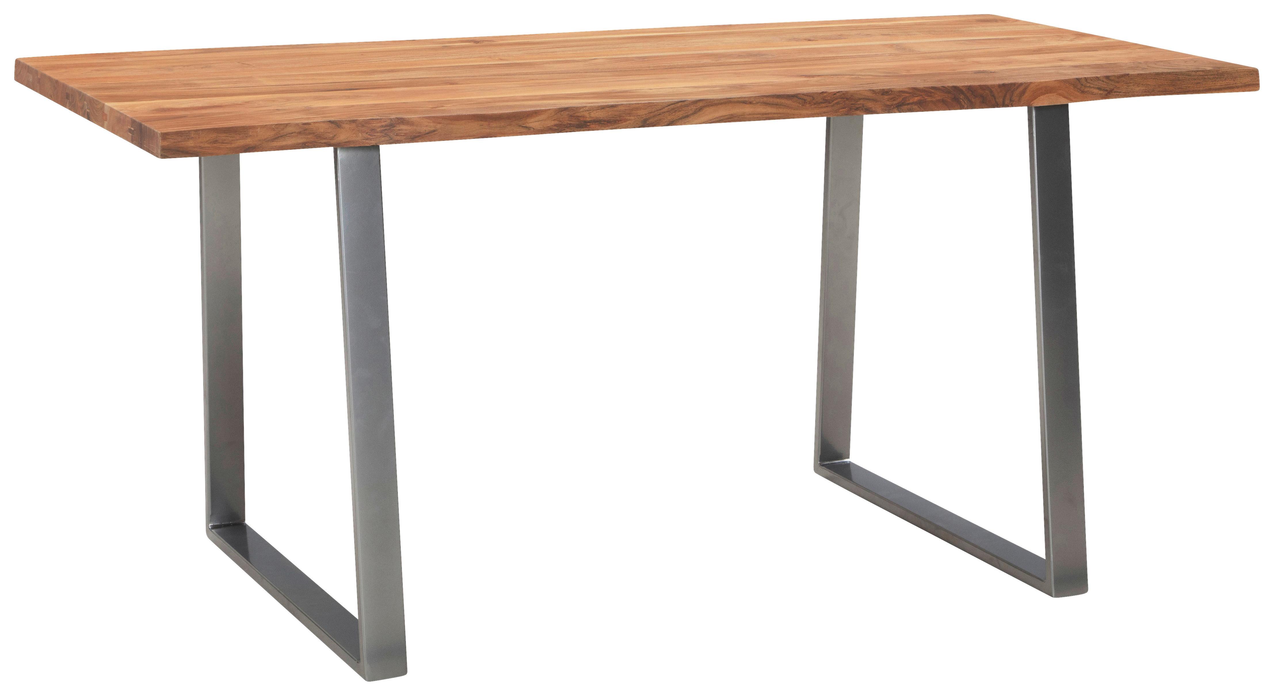 Schreibtisch Wl7.268 - Chromfarben/Akaziefarben, MODERN, Holz/Metall (160/80/76cm) - MID.YOU