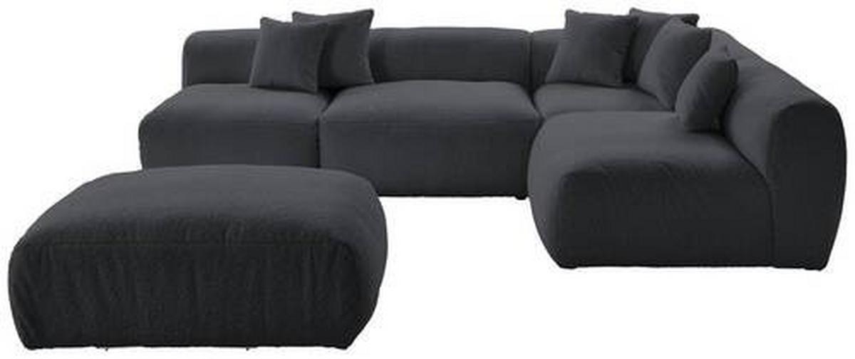 Ecksofa Bloom Dunkelgrau Teddystoff - Dunkelgrau, Trend, Textil (300/215cm) - Livetastic