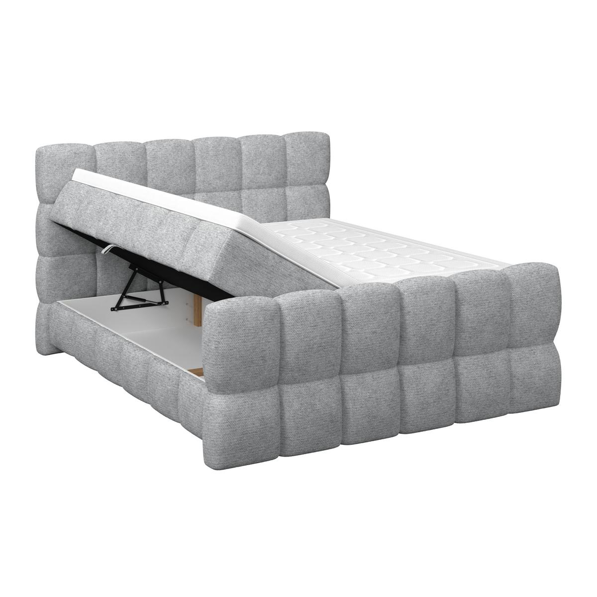 Boxspringbett Brisbane inkl. Bettkasten 200x200 - Schwarz/Grau, Trend, Holz/Holzwerkstoff (200/200cm) - Sembella