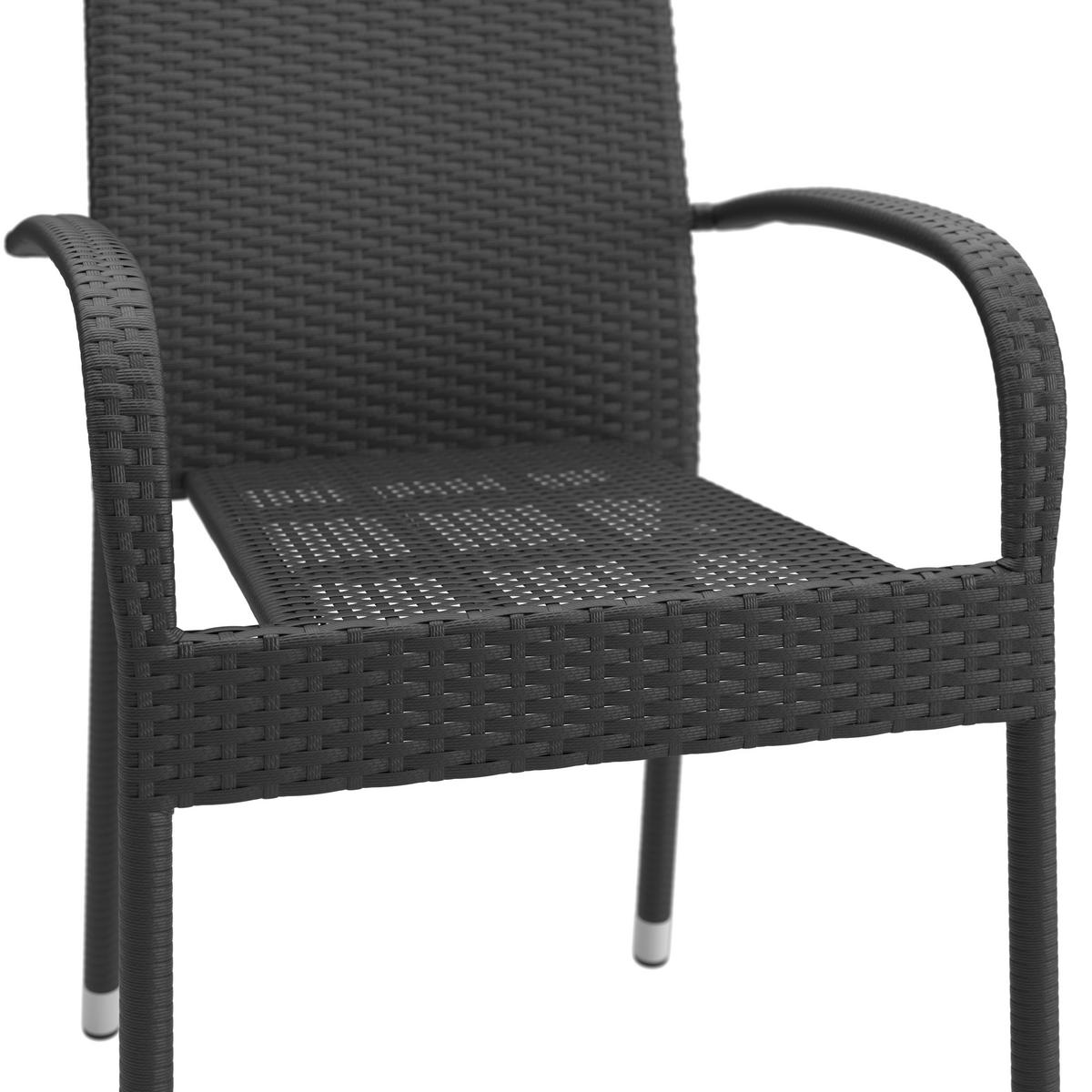 Gartensessel Elisa - Schwarz, MODERN, Kunststoff/Metall (55/45/47cm) - Beldano