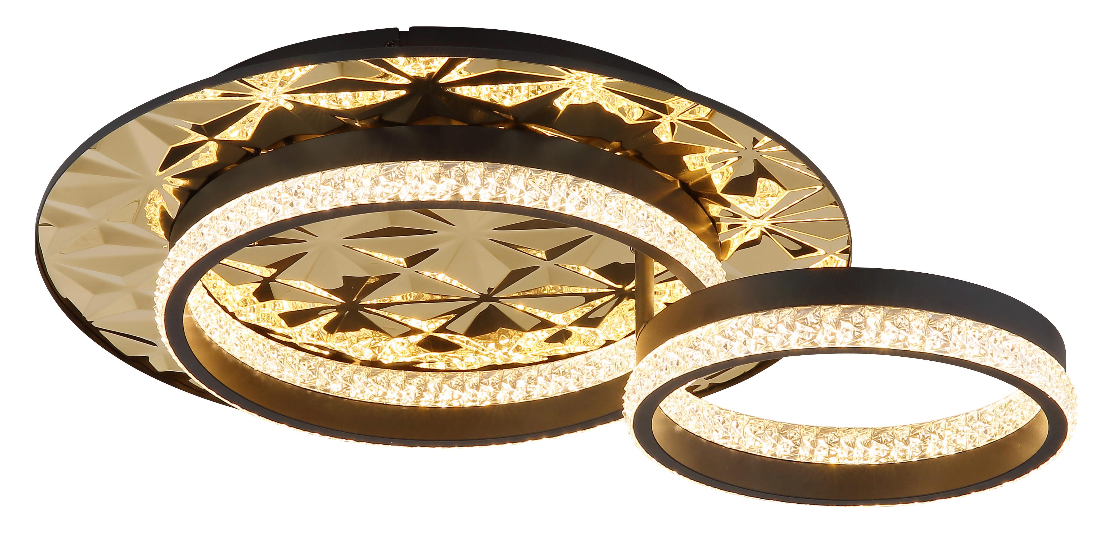 Led Mennyezeti Lámpa 67361g Della Ii - fekete/aranyszínű, Design, műanyag/fém (50,5/40/14cm) - Globo