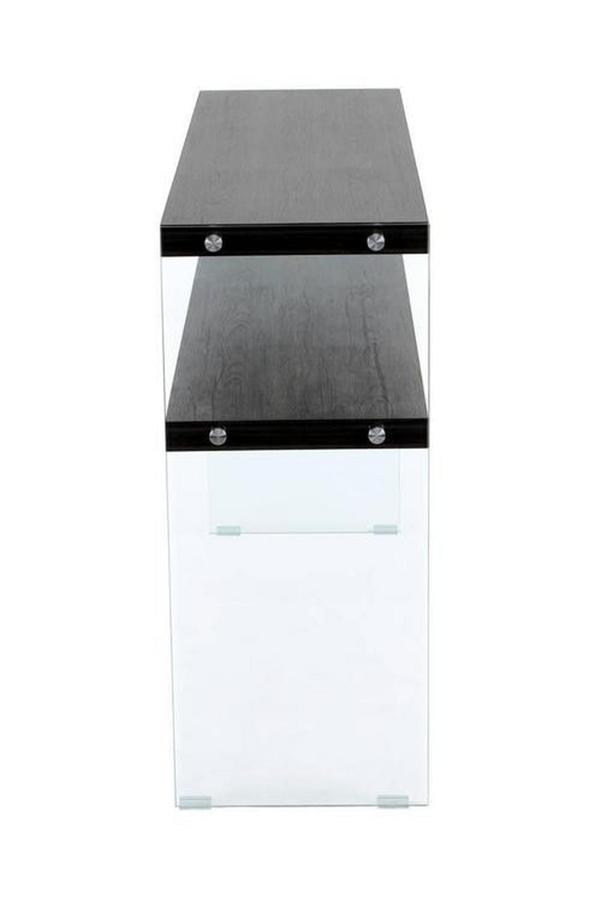 Beistelltisch Mit Ablage Elementary Hellbraun - Klar/Braun, Basics, Glas/Holzwerkstoff (32/110/75cm) - Kayoom