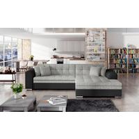 Ecksofa Sorento Grau/Schwarz S: 296x194 cm - Chromfarben/Schwarz, Design, Textil (296/194cm) - MID.YOU