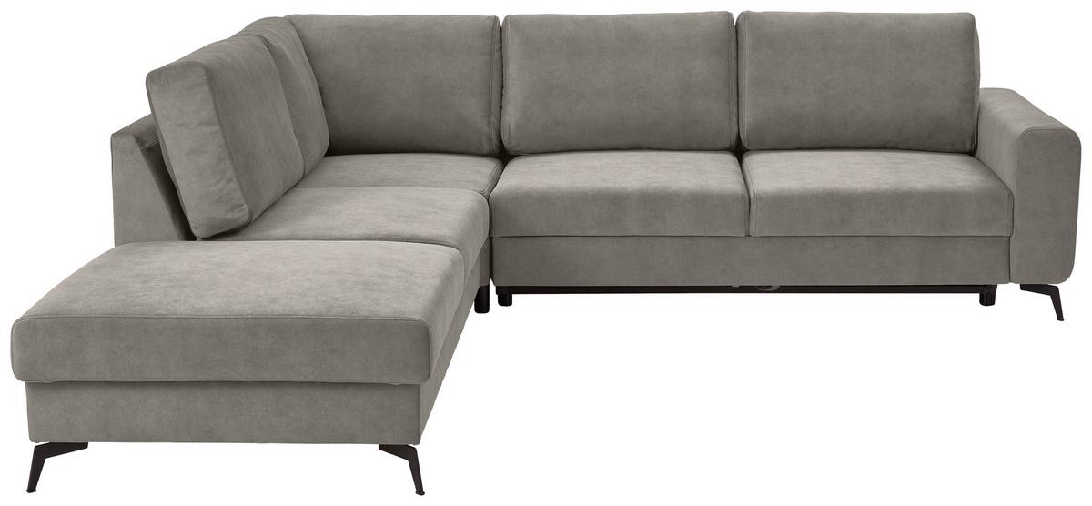 Sedací souprava ADESSO, levá, světle šedá barva - černá/světle šedá, Konvenční, kov/textil (257/275cm) - MID.YOU